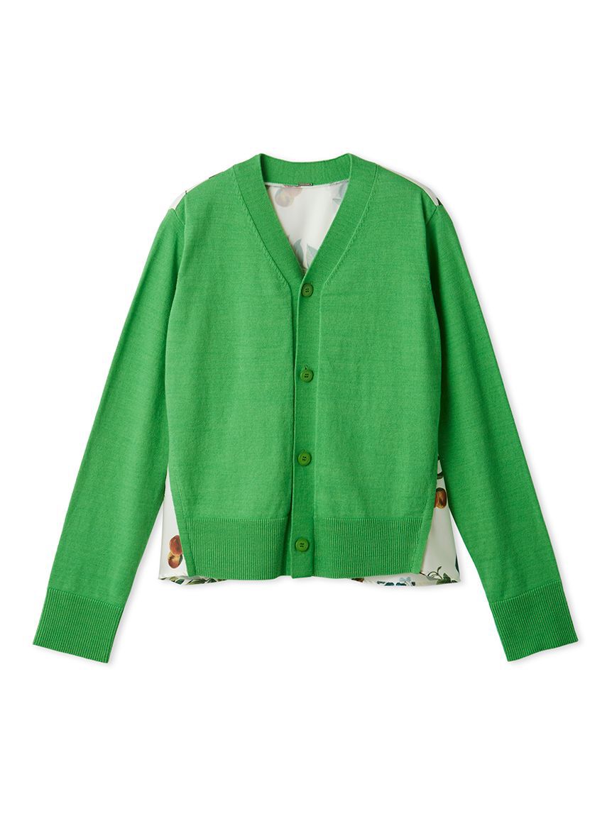 Mila Owen「【WEB限定カラー】カシミヤコットンボタニカルドッキングカーディガン」|カーディガン|