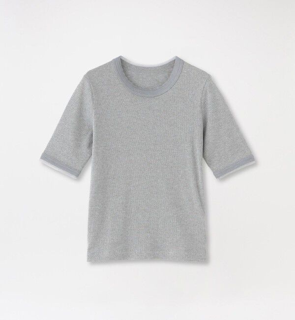  「ラメリブTシャツ」|Tシャツ・カットソー|グレー3