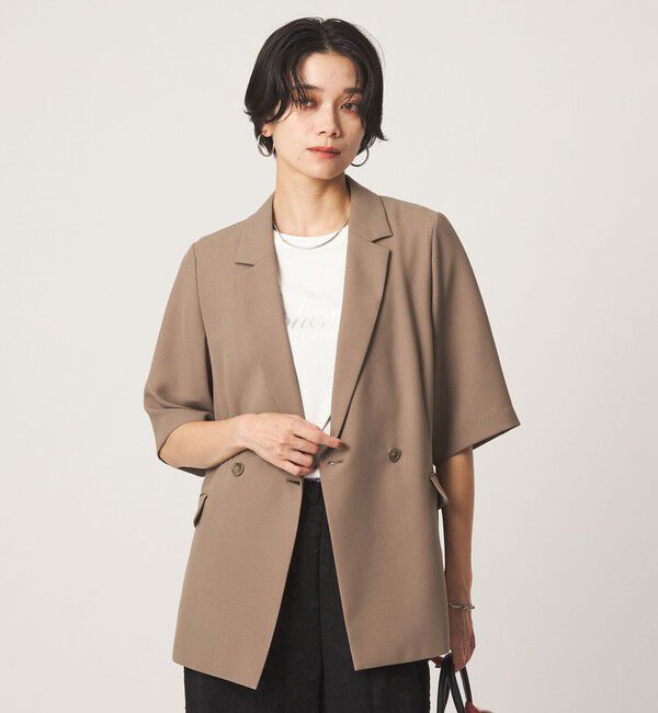 UNITED ARROWS green label relaxing「エアシカル ハーフスリーブ ジャケット  マシンウォッシャブル 接触冷感 通気性」|テーラードジャケット|