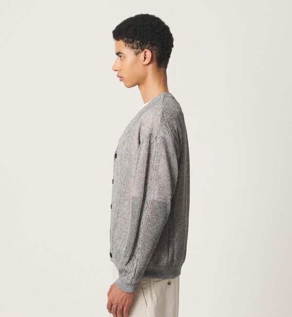 BEAUTY&YOUTH UNITED ARROWS「アイレットパターン シアー カーディガン 」|カーディガン|