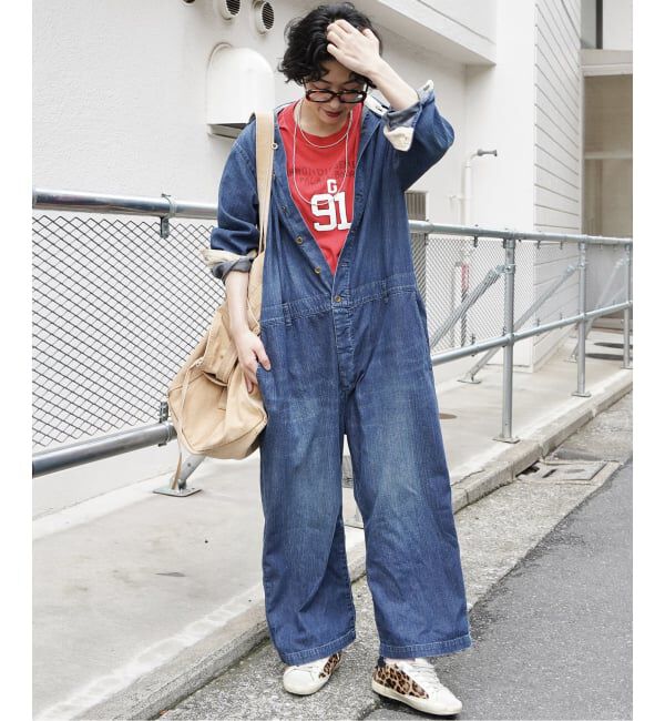 journal standard luxe「8OZデニムテーパーオールインワン」|オールインワン|ネイビー B