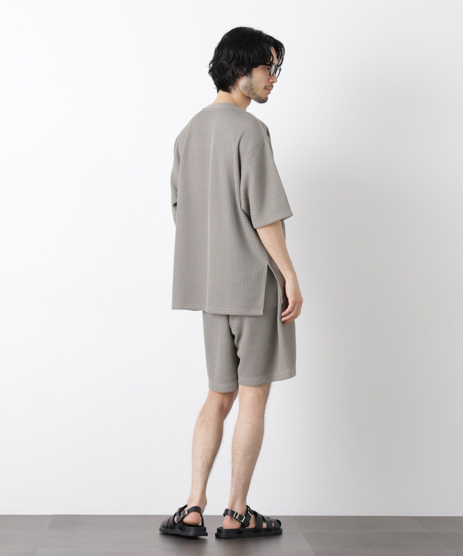 nano･universe「ジャガードニットソーショートパンツ（セットアップ可）」|チノ|