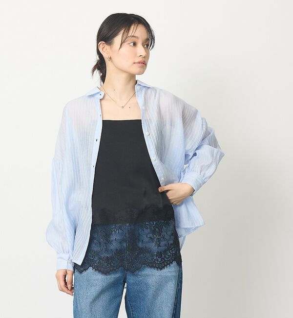 abahouse mavie「【再入荷】サテン裾レースキャミソール」|キャミソール|