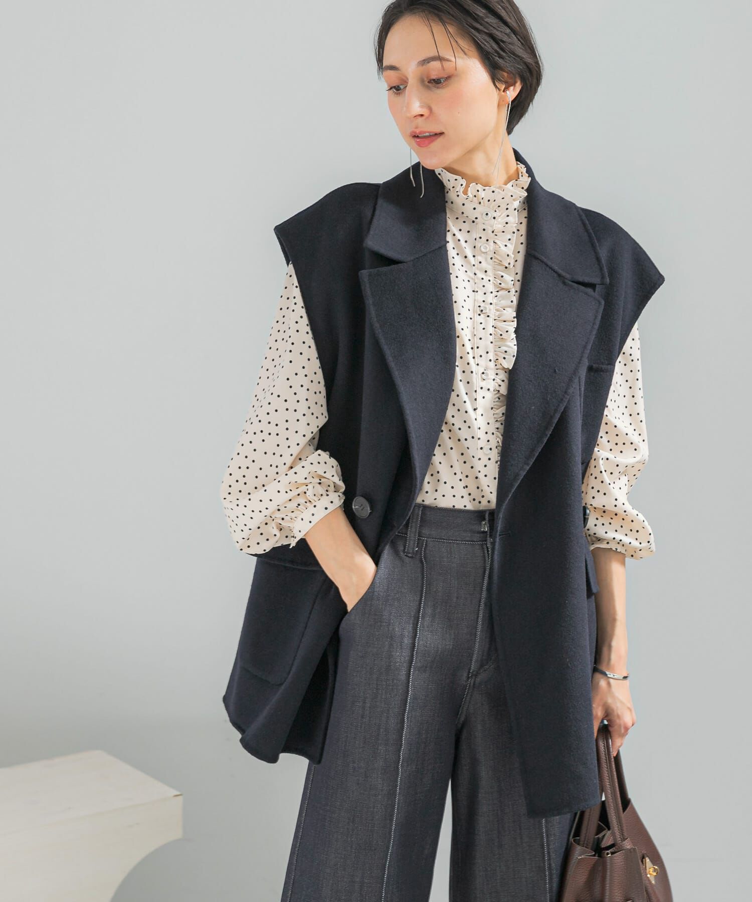 URBAN RESEARCH ROSSO「『WEB限定』フリルスタンドカラーシャツ」|シャツ・ブラウス|