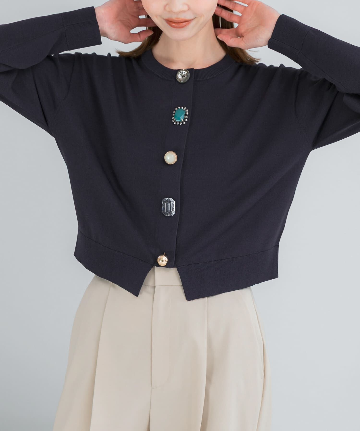 URBAN RESEARCH ROSSO「Torrazzo Donna　BIJOU CARDIGAN」|カーディガン|