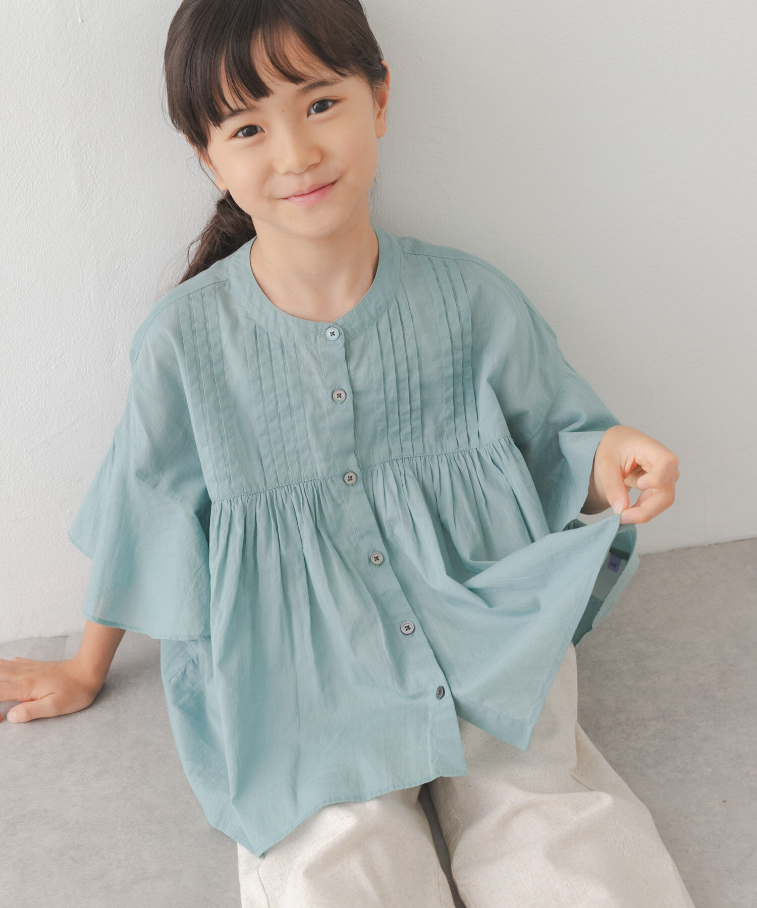URBAN RESEARCH DOORS「『親子リンク』コットンボイルピンタックブラウス(KIDS)」|その他|ブルー