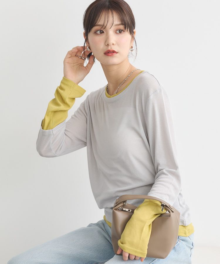 earth music&ecology「レイヤードシアープルオーバー」|Tシャツ・カットソー|Light Gray