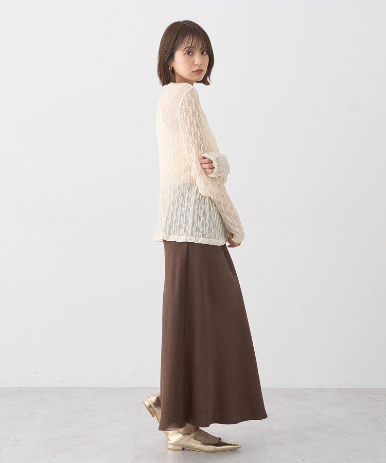 earth music&ecology「ハイネックシアーうねうねプルオーバー」|Tシャツ・カットソー|
