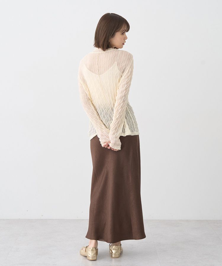 earth music&ecology「ハイネックシアーうねうねプルオーバー」|Tシャツ・カットソー|