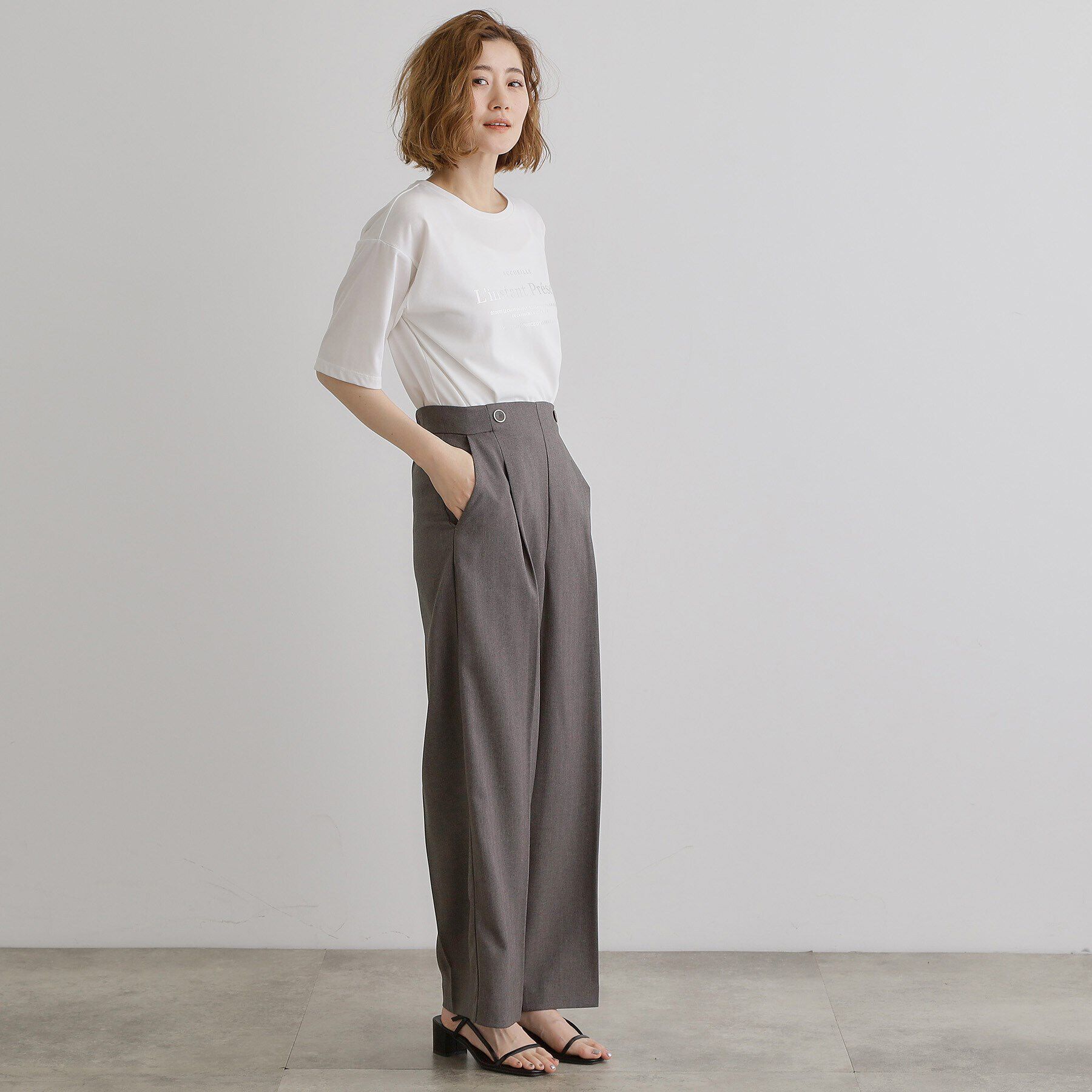 grove「2WAYショルダーストラップワイドパンツ」|その他|