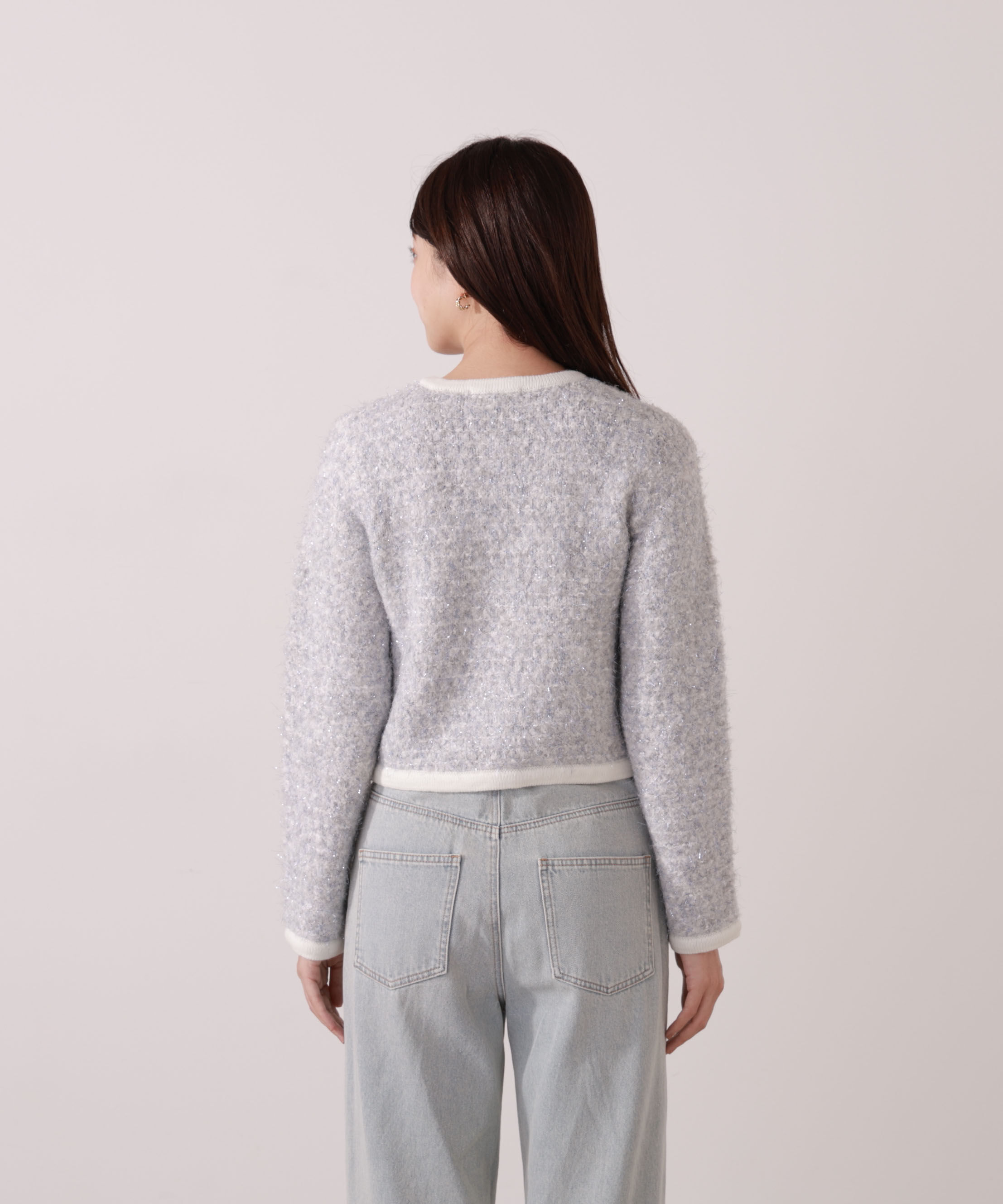 PROPORTION BODY DRESSING「ファンシーツイード風ニットカーディガン 25AW」|カーディガン|
