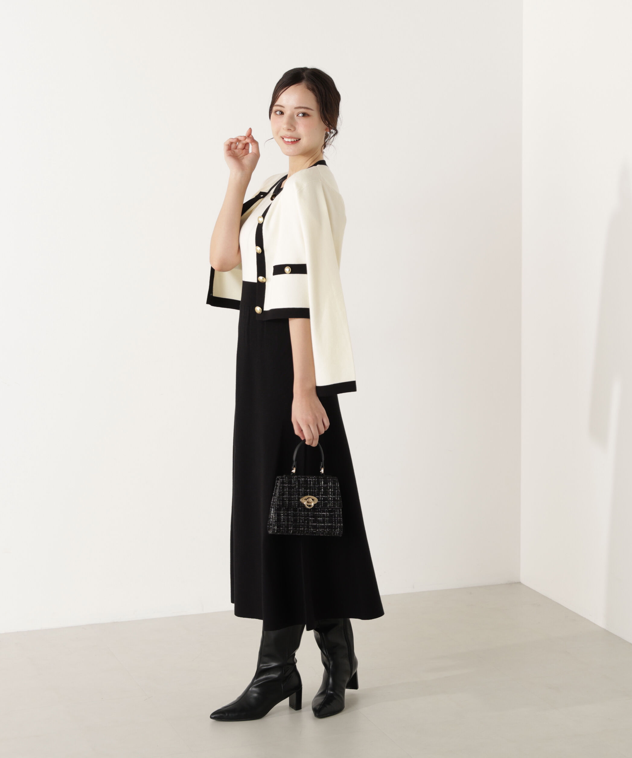 PROPORTION BODY DRESSING「バイカラーカーデセットアップ」|ワンピース|