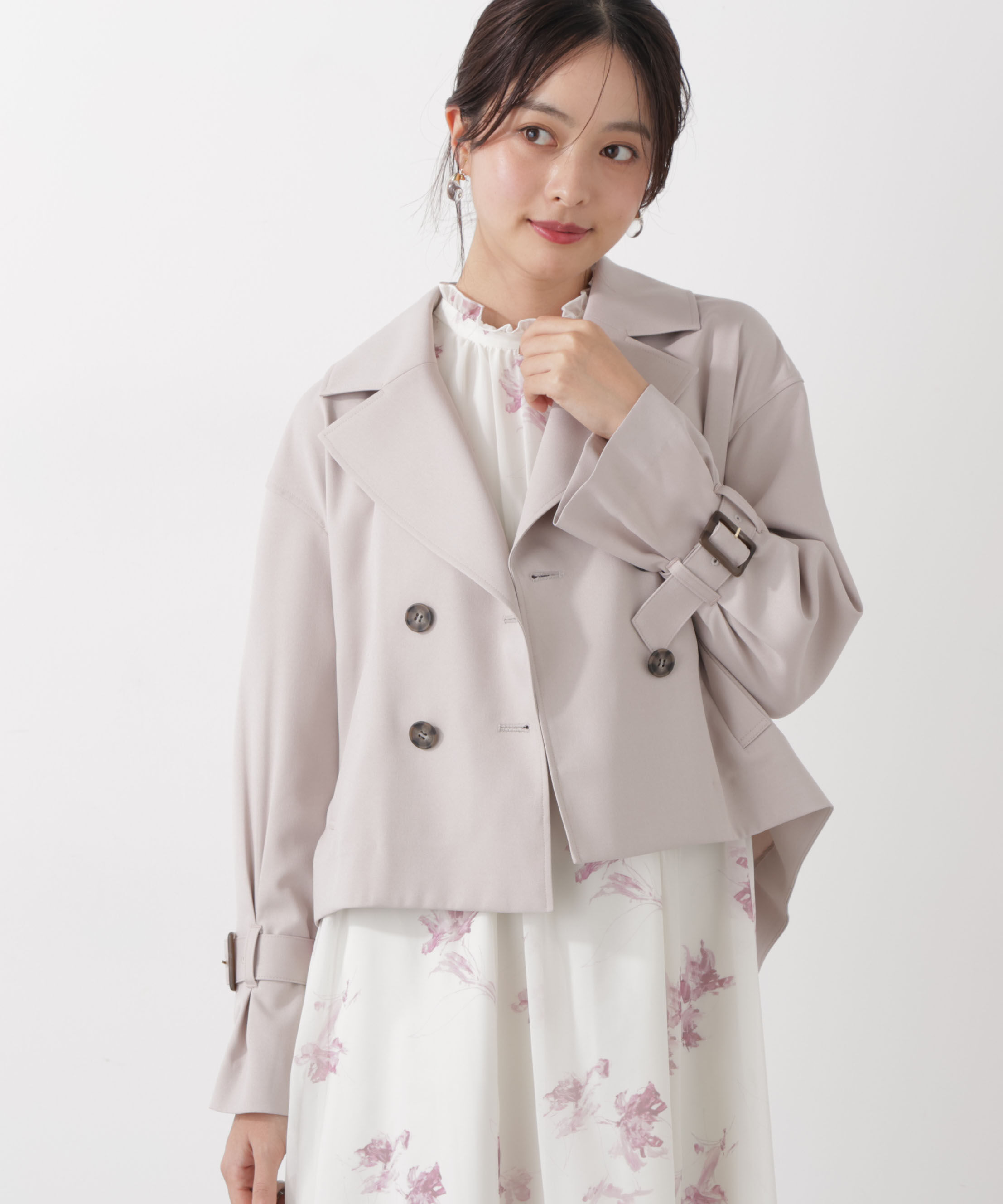 PROPORTION BODY DRESSING「＜防シワ/花粉リリース＞ショートトレンチコート」|ブルゾン・スタジャン|