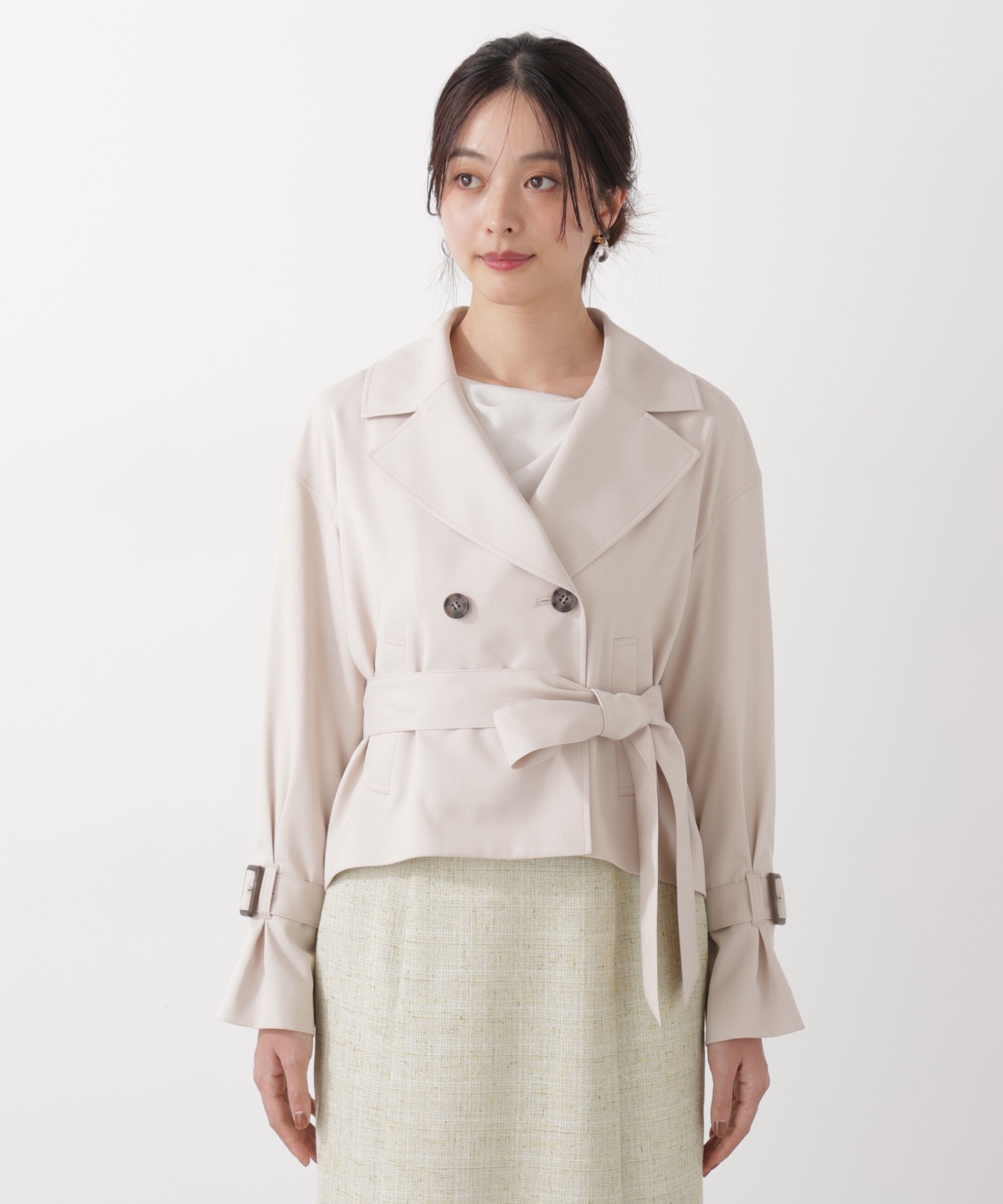 PROPORTION BODY DRESSING「＜防シワ/花粉リリース＞ショートトレンチコート」|ブルゾン・スタジャン|