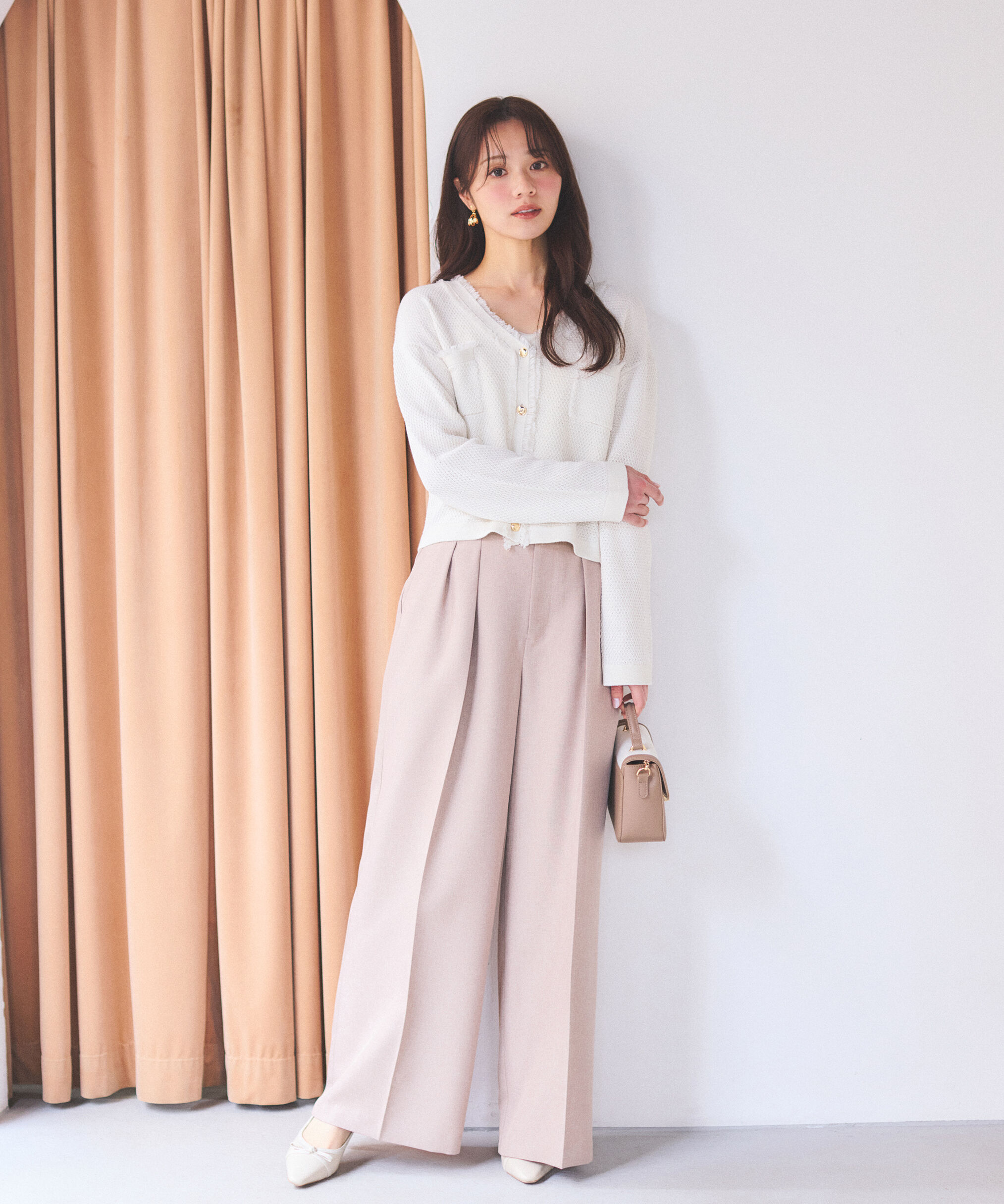 PROPORTION BODY DRESSING「ビットハイウエストワイドパンツ　26SS」|その他|ブラウン