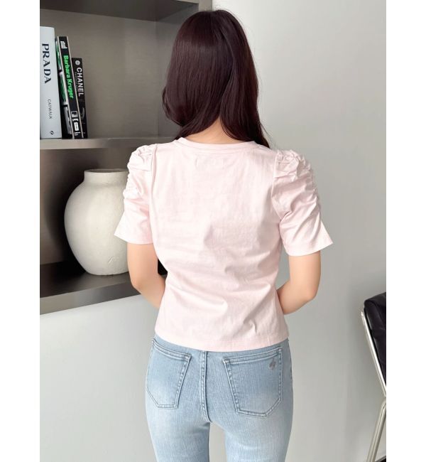 dazzlin「【WEB限定】リボンストーンプチTシャツ」|Tシャツ・カットソー|