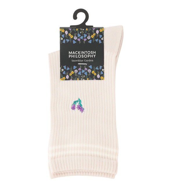 MACKINTOSH PHILOSOPHY「【WEB&一部店舗限定】フラワーワンポイントソックス」|ソックス|ピンクベージュ