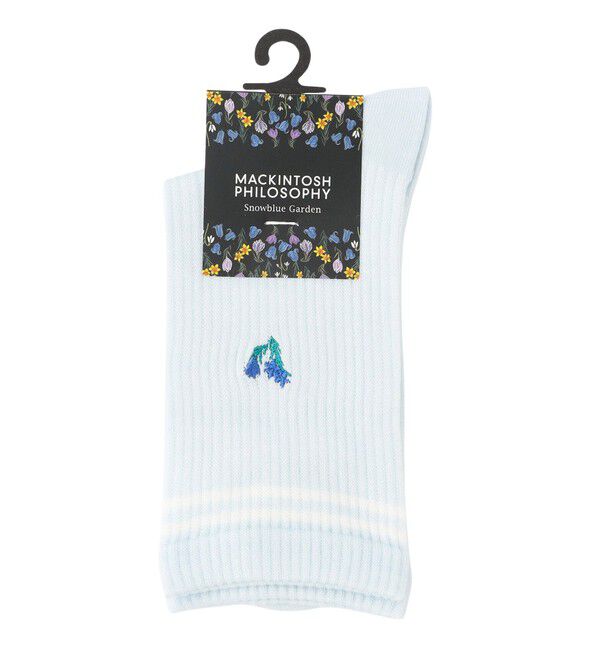 MACKINTOSH PHILOSOPHY「【WEB&一部店舗限定】フラワーワンポイントソックス」|ソックス|ライトブルー