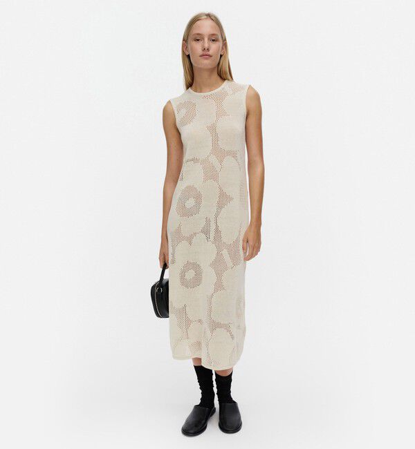 Marimekko「Luonnos Unikko ニットワンピース」|ワンピース|オフホワイト