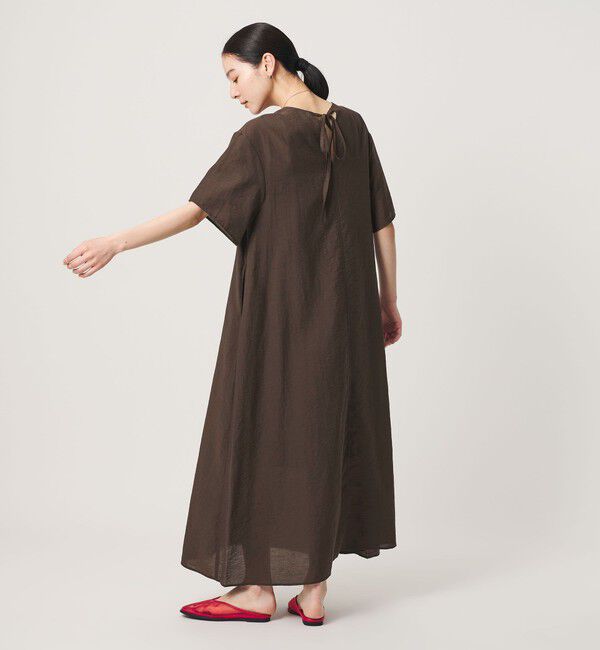 BEAUTY&YOUTH UNITED ARROWS「シアー バックリボン ワンピース ウォッシャブル」|ワンピース|DK.BROWN