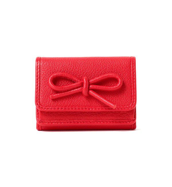 Ray BEAMS 「【WEB限定】Hashibami / レザー リボン 3つ折り 財布」|財布|RED