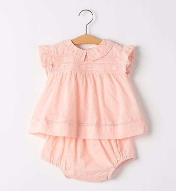 SHIPS KIDS「SHIPS KIDS:70～80cm /ベビー レース セットアップ」|その他ベビーウェア|ピンク系