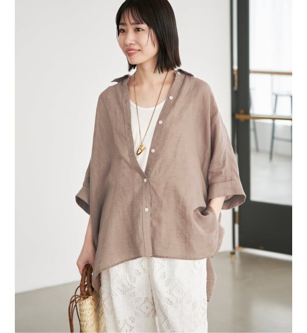 SLOBE IENA「《追加/シリーズあり》リネンコットンBOXシャツ」|シャツ・ブラウス|