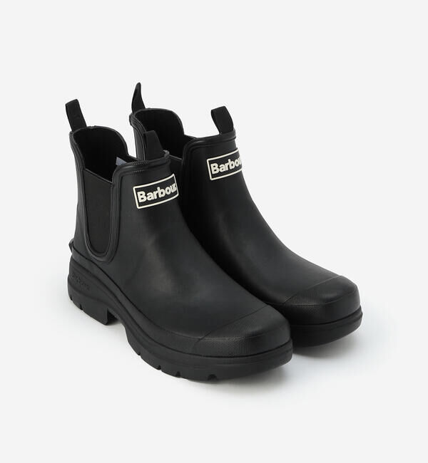  「Barbour | サイドゴア ショート レインブーツ MEN」|ロングブーツ|BLACK