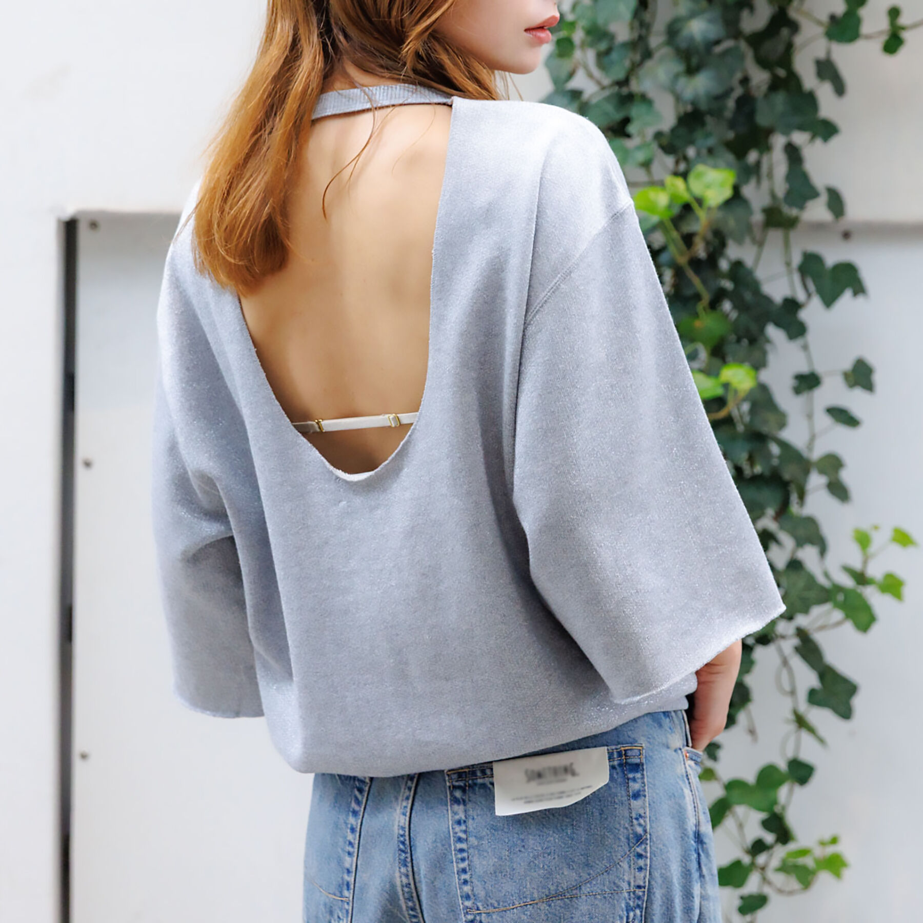 Rouge vif「【IRONING / アイロニング】Glitter sweat hslv / グ」|Tシャツ・カットソー|シルバー