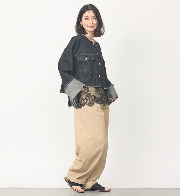 abahouse mavie「【再入荷】サテン裾レースキャミソール」|キャミソール|