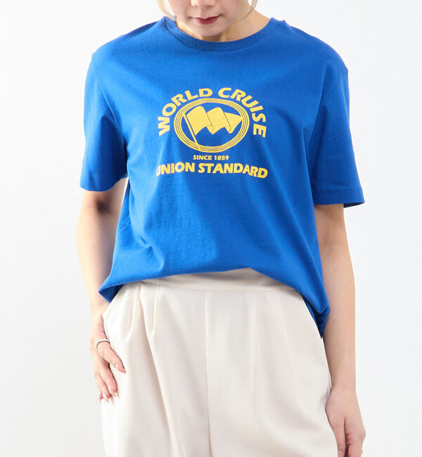 SOFFITTO「ヴィンテージライクプリントTシャツ」|Tシャツ・カットソー|ブルー