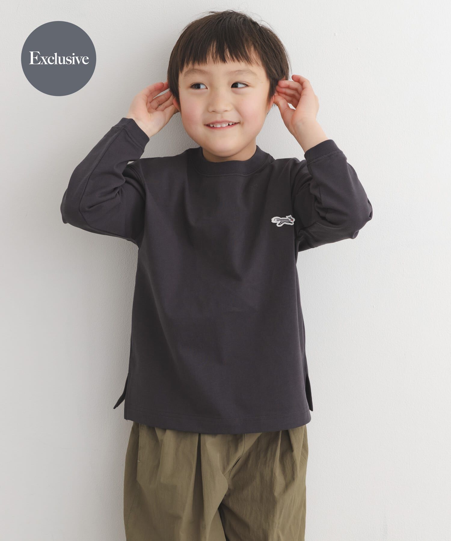 URBAN RESEARCH DOORS「『別注』『親子リンク』PENNEYS&times;DOORS　THE FOX LONG-SLEEVE T-SHIRTS(KIDS)」|その他|チャコールグレー
