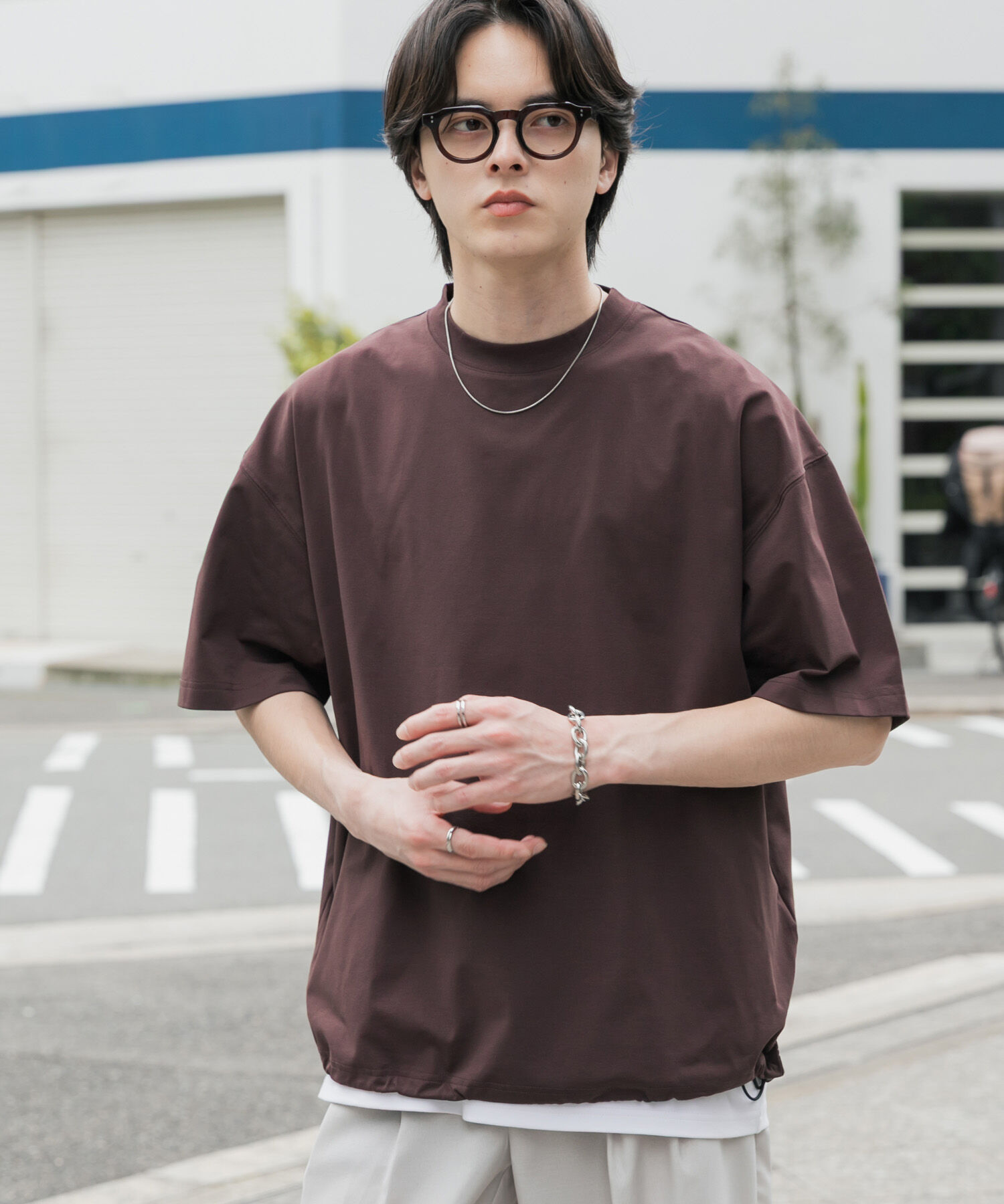 SENSE OF PLACE by URBAN RESEARCH「『接触冷感/ｲｰｼﾞｰｹｱ』ｸｲｯｸﾄﾞﾗｲｱｿｰﾄﾄﾞﾛｰｺｰﾄﾞ」|Tシャツ・カットソー|ブラウン