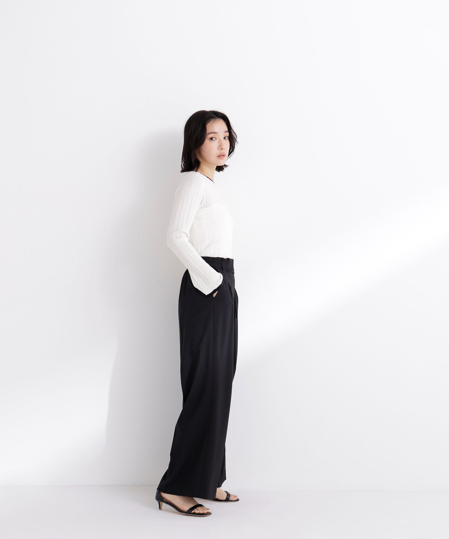  「ダブルベルトワイドパンツ」|その他|