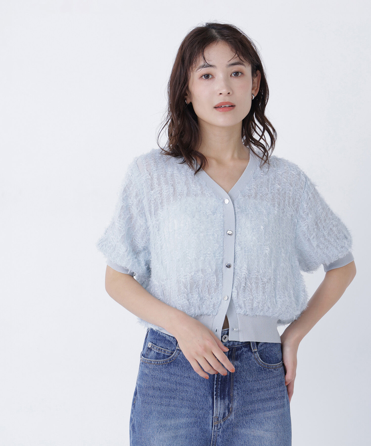  「チュール刺繍シアーカーディガン」|Tシャツ・カットソー|