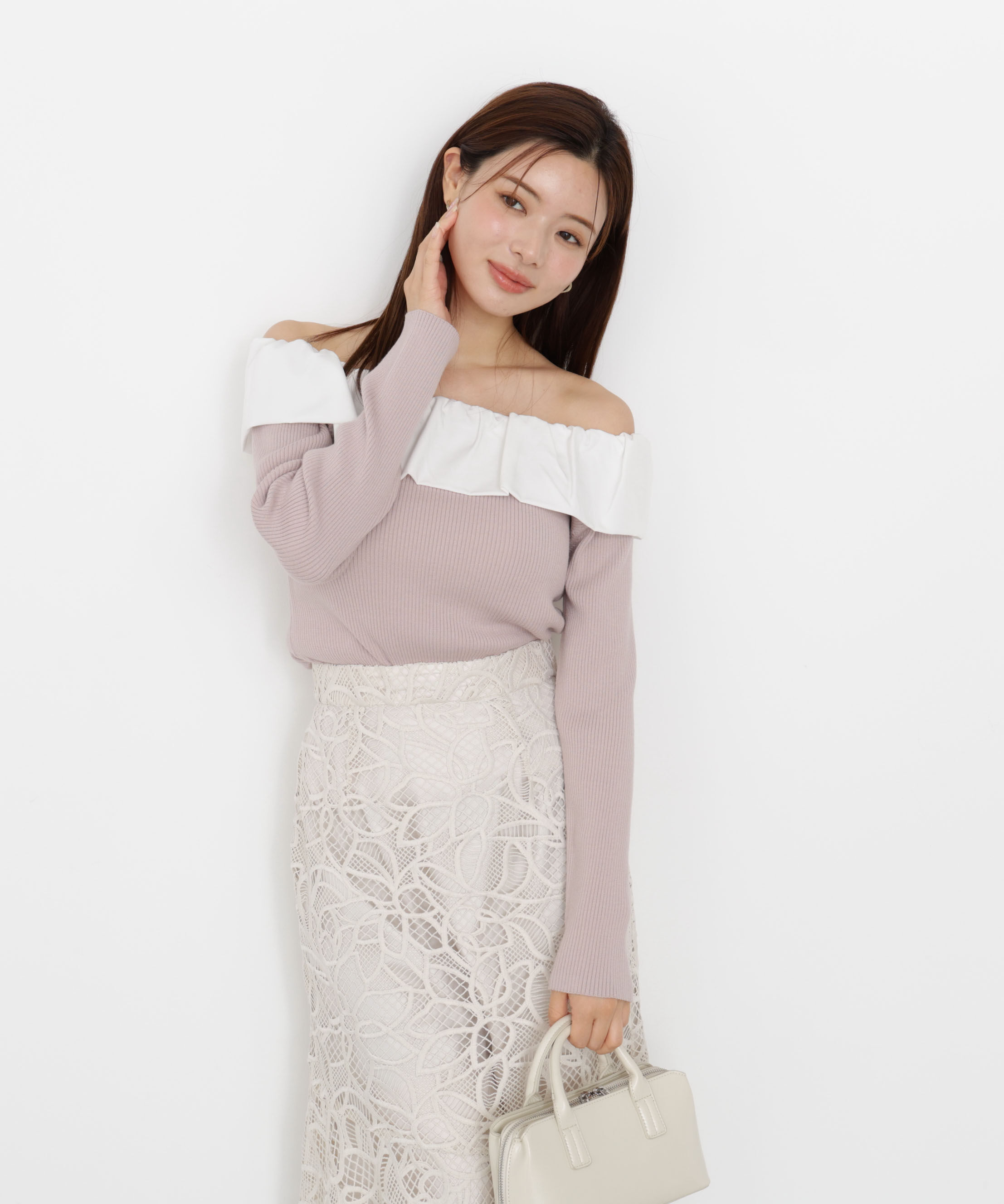 PROPORTION BODY DRESSING「フリルオフショル2wayニット 25AW」|ニット・セーター|