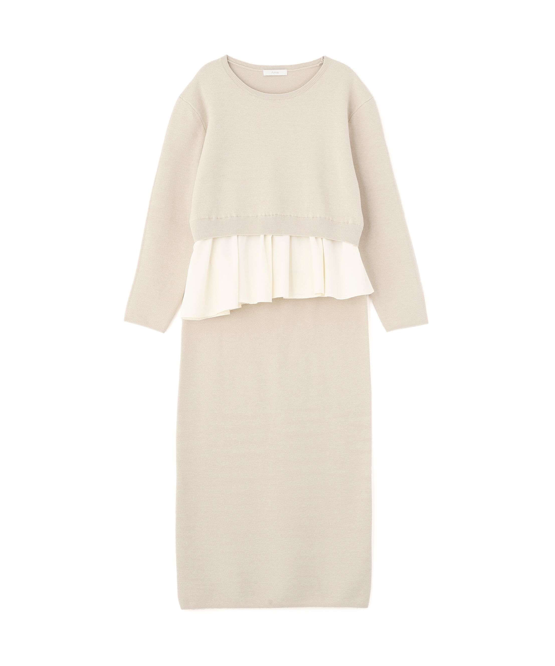 PROPORTION BODY DRESSING「＜ウォッシャブル＞ランダムヘムペプラムニットSETUP 25AW」|ワンピース|