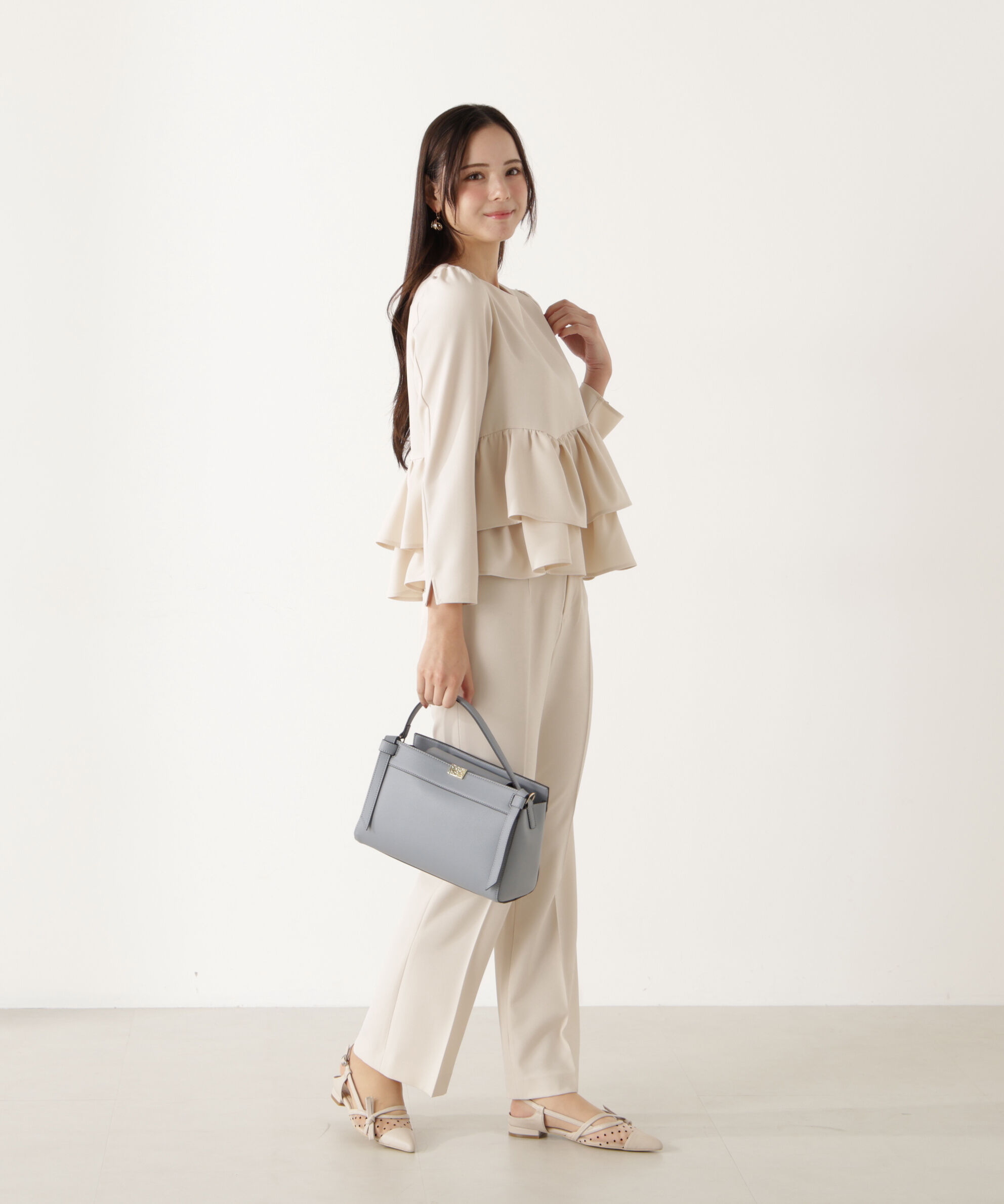 PROPORTION BODY DRESSING「＜ウォッシャブル＞ランダムヘムペプラムブラウス」|シャツ・ブラウス|