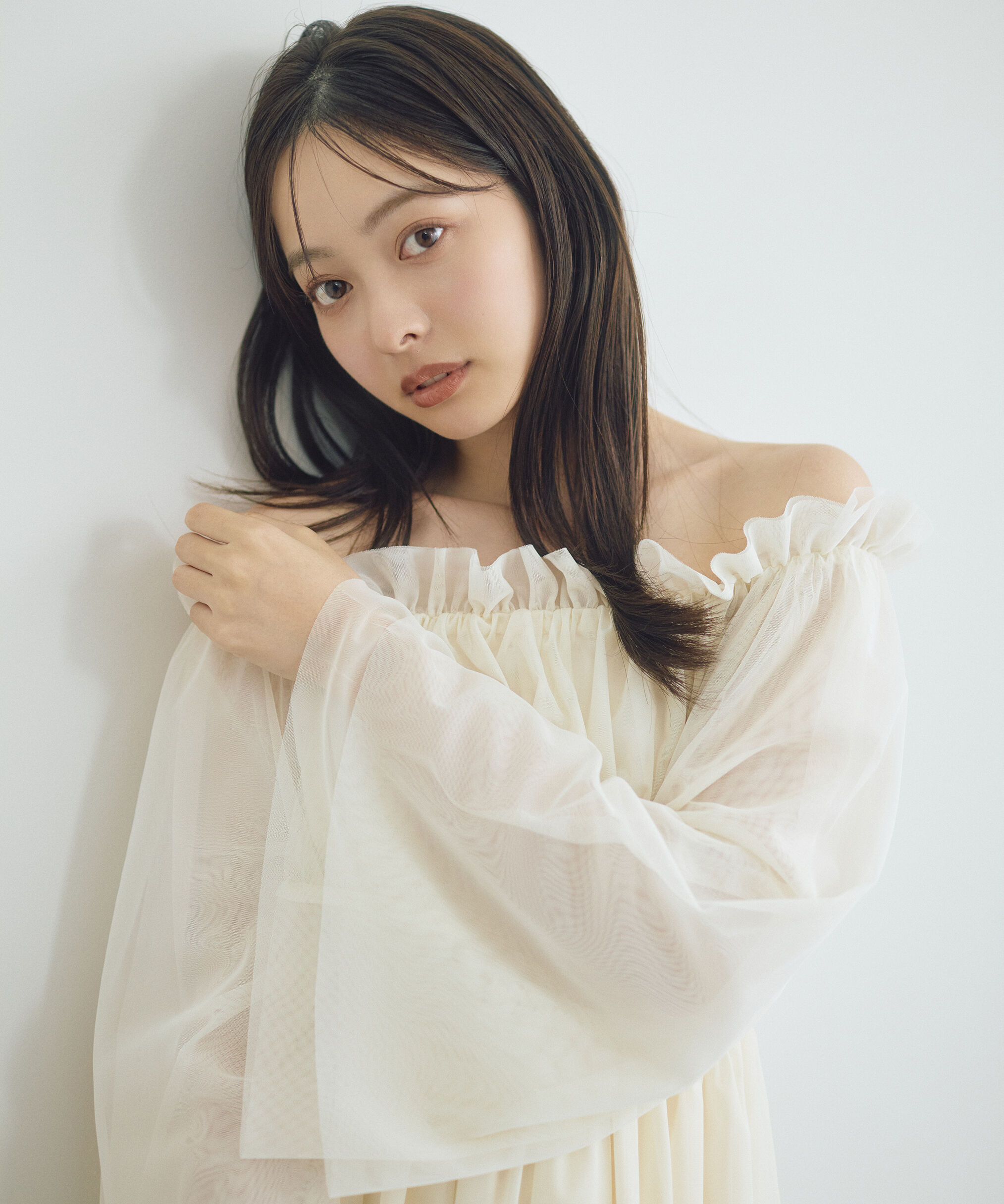 PROPORTION BODY DRESSING「チュールスリーブフレアブラウス　26SS」|シャツ・ブラウス|エクリュ1