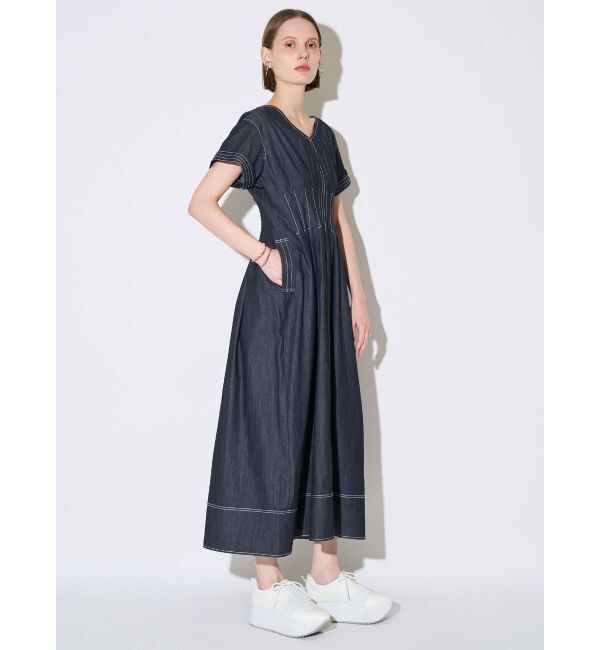 ELENDEEK「WAIST TUCKED OP」|ワンピース|インディゴ