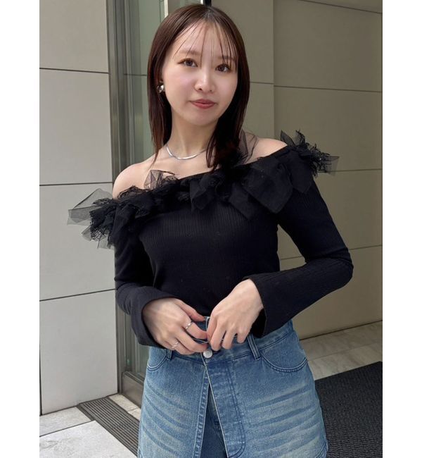 dazzlin「オフショルリボンカットトップス」|Tシャツ・カットソー|