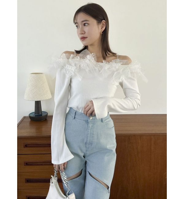 dazzlin「オフショルリボンカットトップス」|Tシャツ・カットソー|