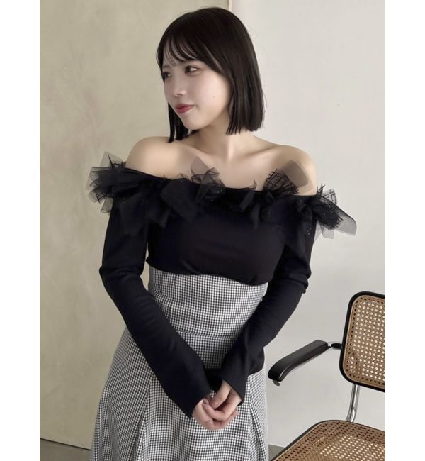 dazzlin「オフショルリボンカットトップス」|Tシャツ・カットソー|