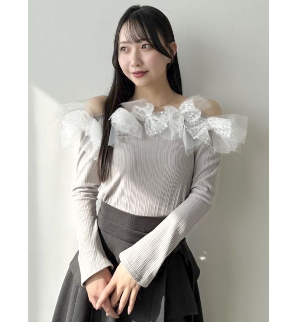 dazzlin「オフショルリボンカットトップス」|Tシャツ・カットソー|