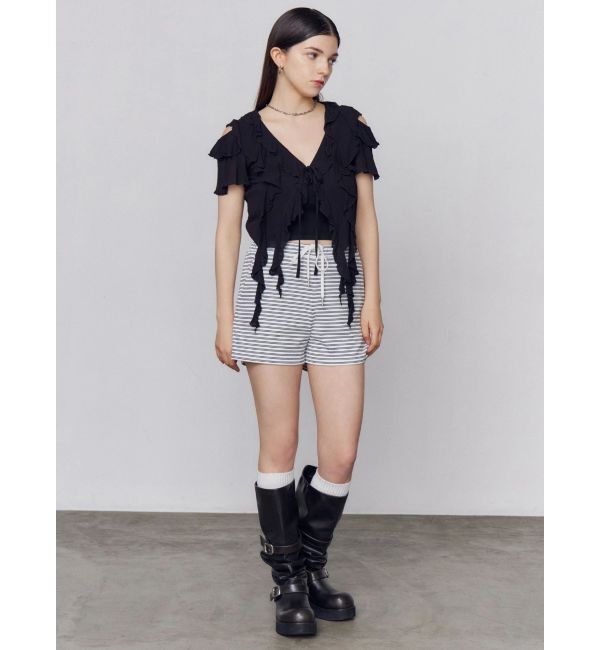 EMODA「ラッフルカットアウトトップ」|Tシャツ・カットソー|