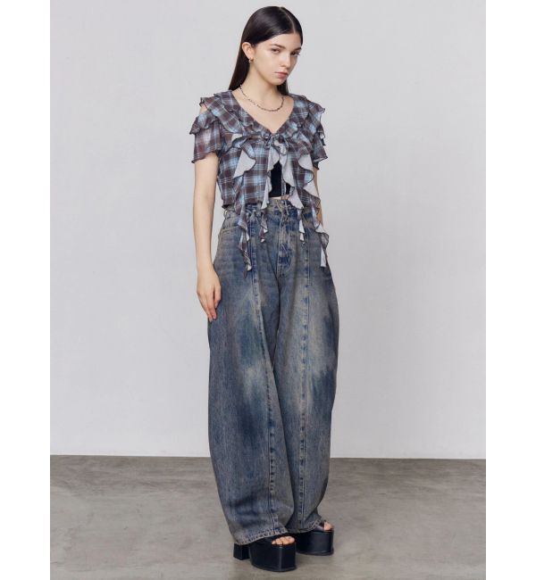 EMODA「ラッフルカットアウトトップ」|Tシャツ・カットソー|