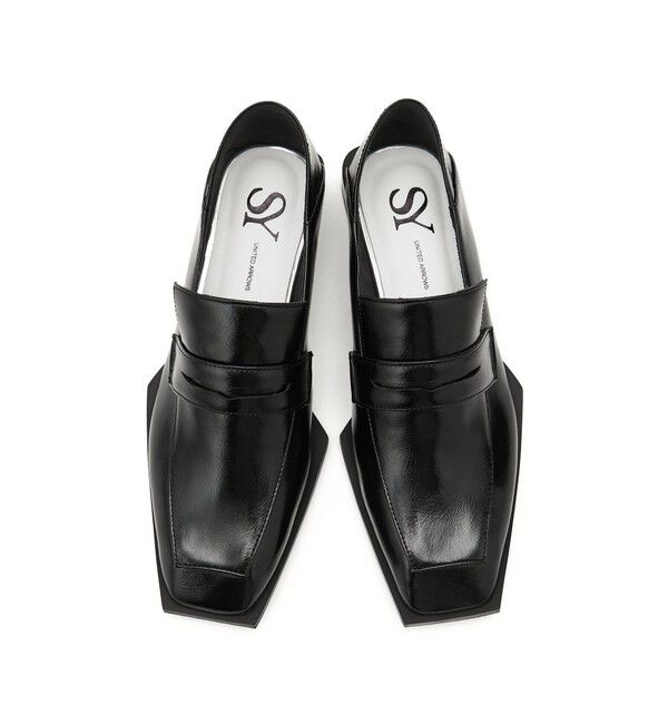 SY UNITED ARROWS「＜SY＞スクエアソフトローファー フラット20●&uarr;」|ローファー|BLACK