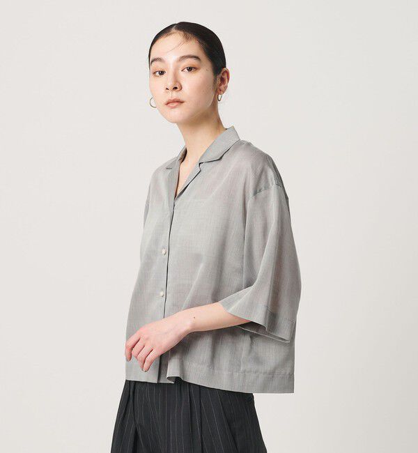 BEAUTY&YOUTH UNITED ARROWS「レーヨンキュプラブレンド オープンカラーシャツ」|シャツ・ブラウス|LT.GRAY
