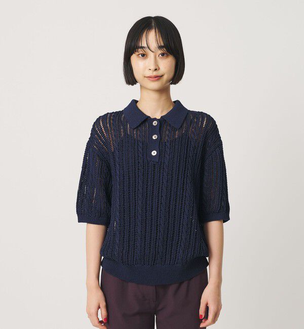 BEAUTY&YOUTH UNITED ARROWS「コットンメッシュ ケーブル ポロシャツ」|ニット・セーター|
