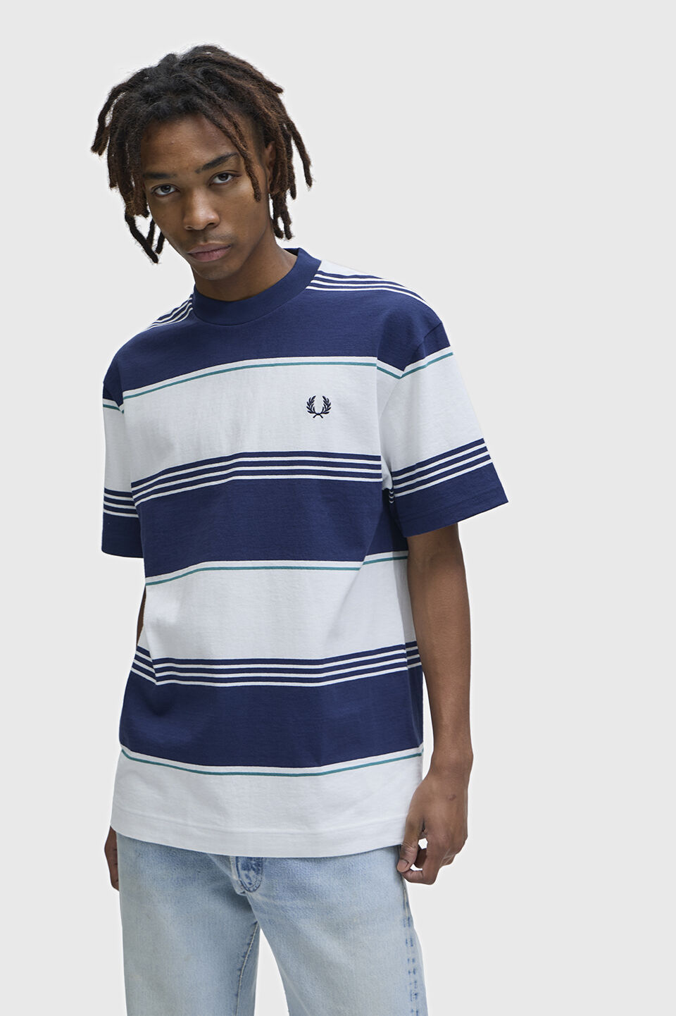 FRED PERRY 「Heavyweight Striped T-Shirt／ヘビーウェイトストライプTシャツ」|Tシャツ・カットソー|